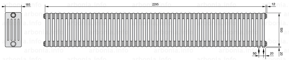 Схема (чертеж) Радиатор Arbonia 5050/51 №89
